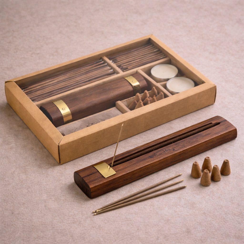 Export packaging arrangement for handcrafted products from Asia Touch